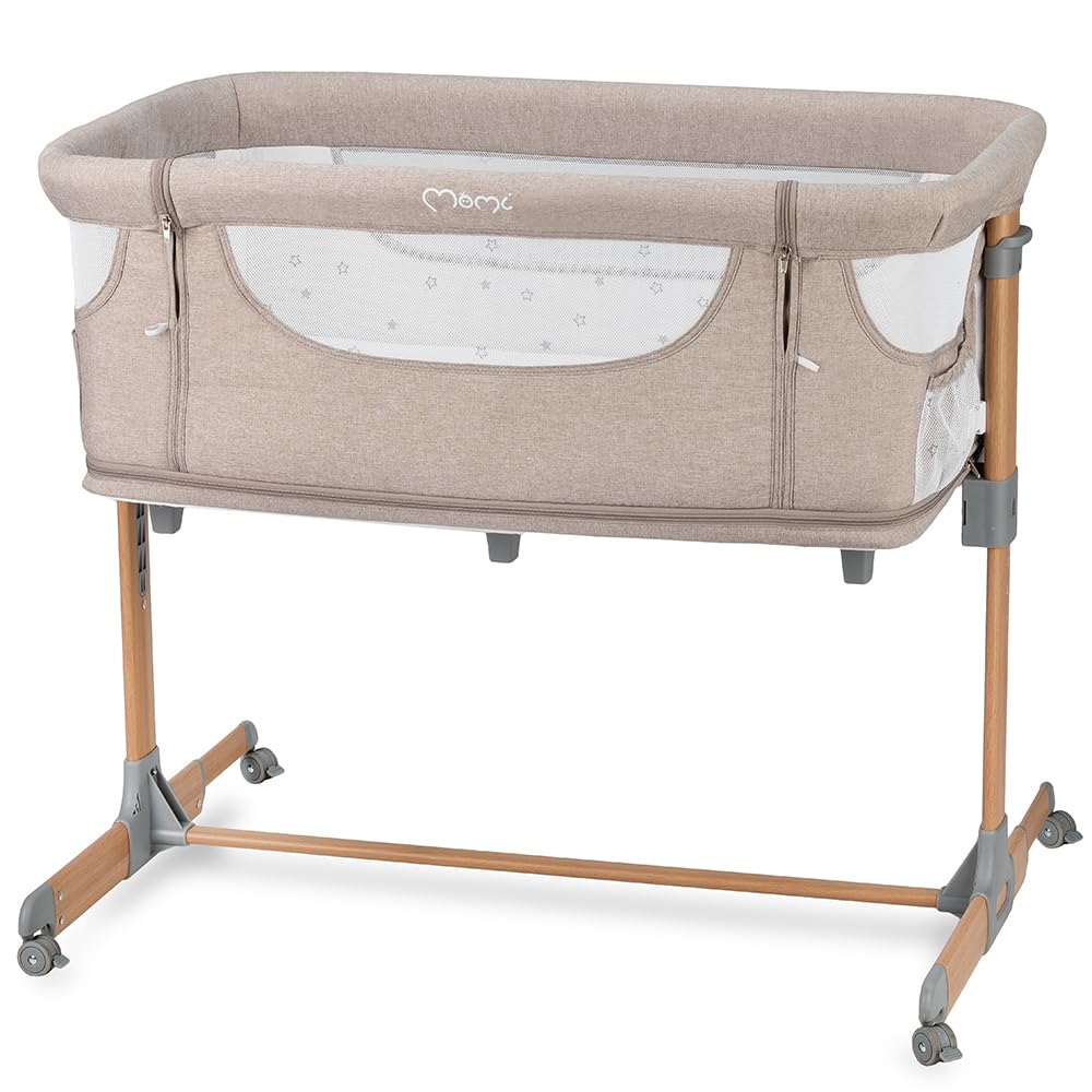 Momi SMART Bed 4-in-1 Bijzetbedden tot 15 kg, Bijzetbed voor baby's met matras, Hoogteverstelbaar