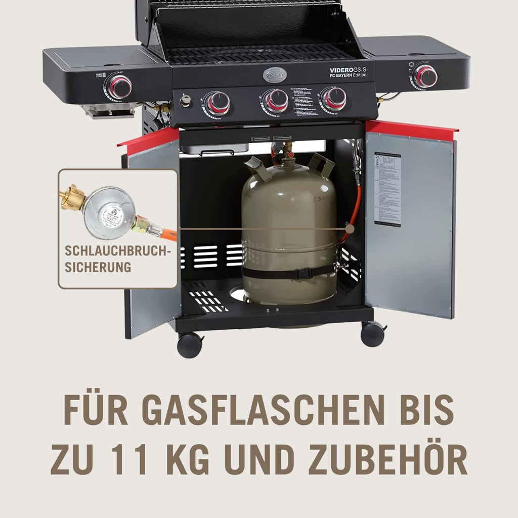 RÖSLE Elektrische BBQ-grill Portable Videro E2-P, draagbare tafelgrill met 2 branders, warmhoudrooster en deksel met glasplaat, gepoedercoat staal, zwart/zilver