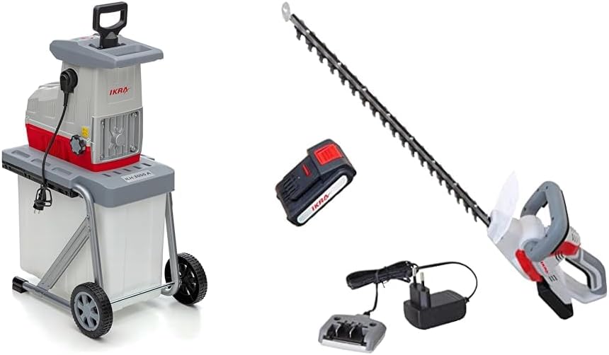 IKRA 81002880 elektrische tuinhakselaar rolhakselaar ILH 3000 A, stil, robuust, onderhoudsarm, sterk 3.000 watt, takdikte tot 44 mm, 230 V