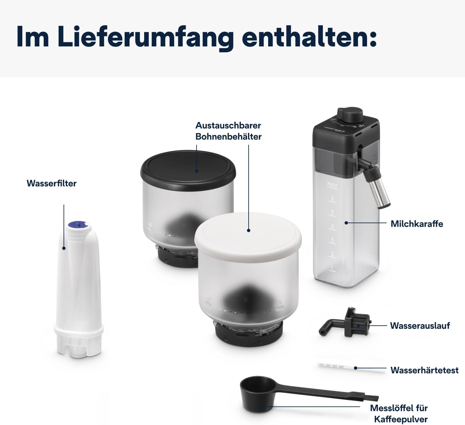 De'Longhi Rivelia EXAM440.55.W volautomatische espressomachine met LatteCrema-melksysteem, verwisselbaar bonenreservoir, 16 koffie- en melkdranken met één druk op de knop, Extra-Shot-functie, 3,5 inch touchscreen, wit