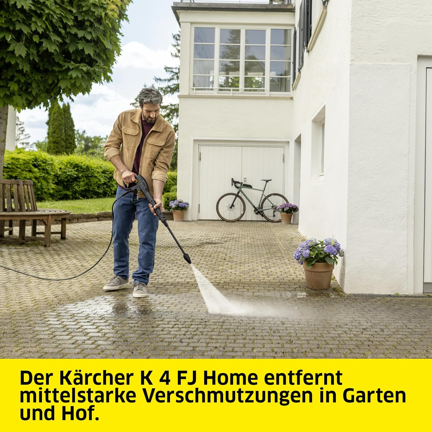 Kärcher hogedrukreiniger K 4 Power Control Flex Home, druk: max. 130 bar, wateropbrengst: 420 l/u, oppervlakteprestatie: 30 m²/u, waterfilter, gewicht: 11,5 kg, hogedrukpistool, vuilfrees, spuitlans, Home Kit