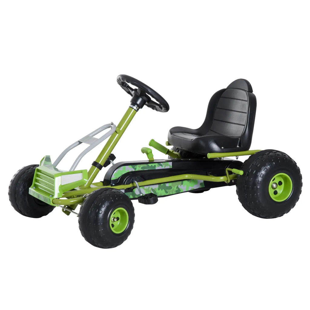 HOMCOM Kinder Go-Kart Trapauto Offroad-design verstelbare zitting