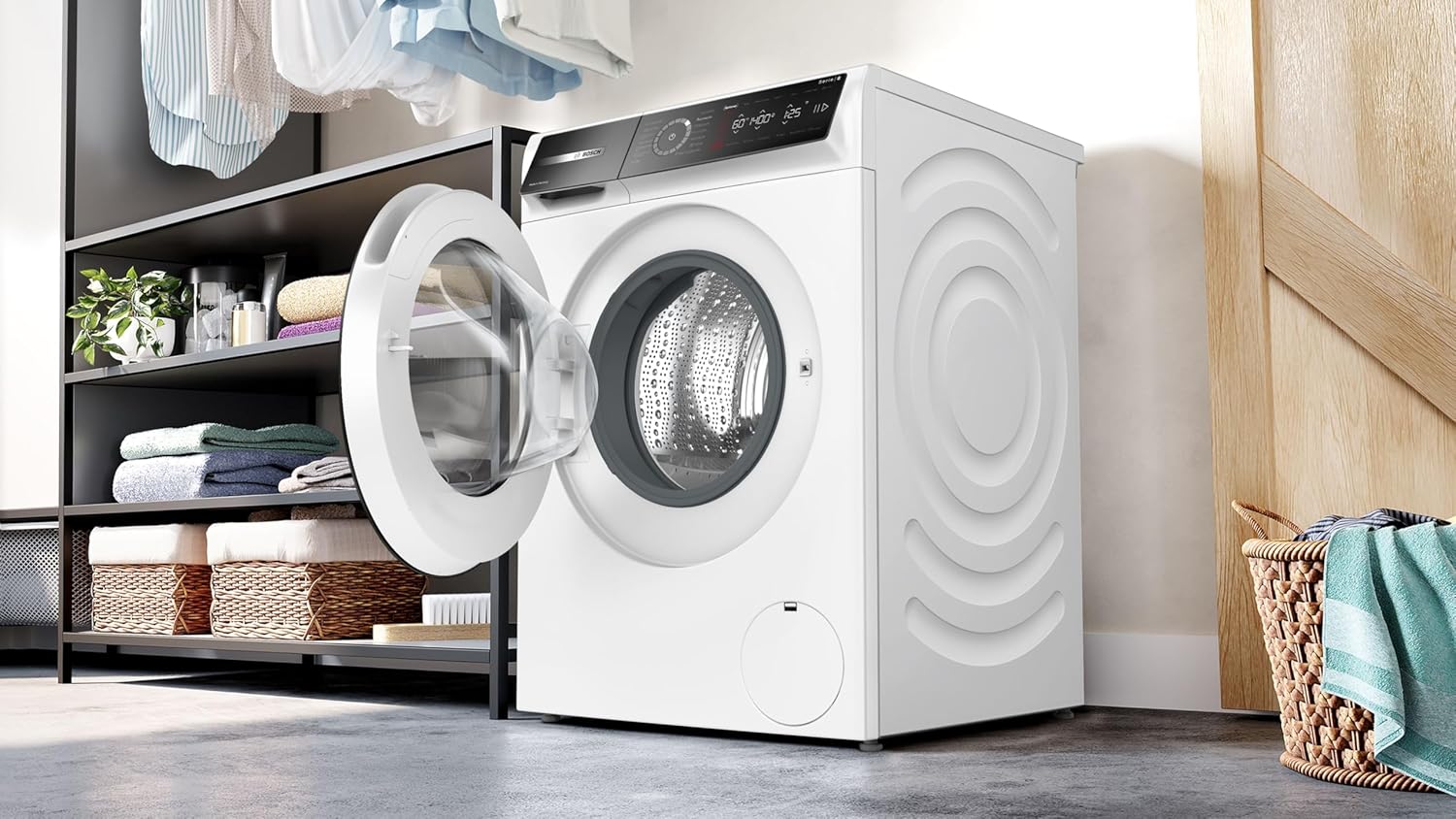 BOSCH WAN28127 Wasmachine Serie 4, voorlader met 8kg inhoud, 1400 tpm, Iron Assist, Active Water Plus, EcoSilence Drive, Speed Perfect, Wit, 60cm