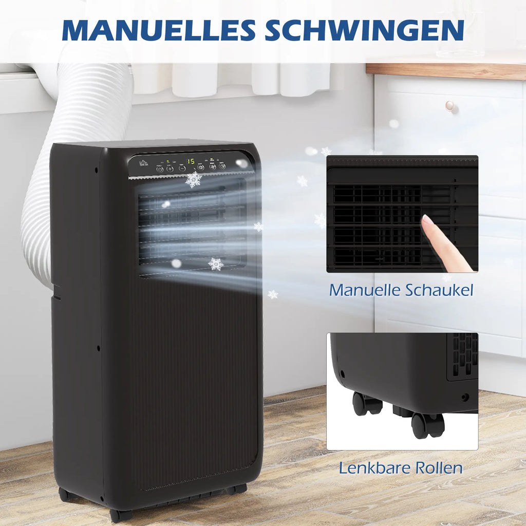HOMCOM Mobiele Airco 3-in-1 9000 BTU Timer Afstandsbediening