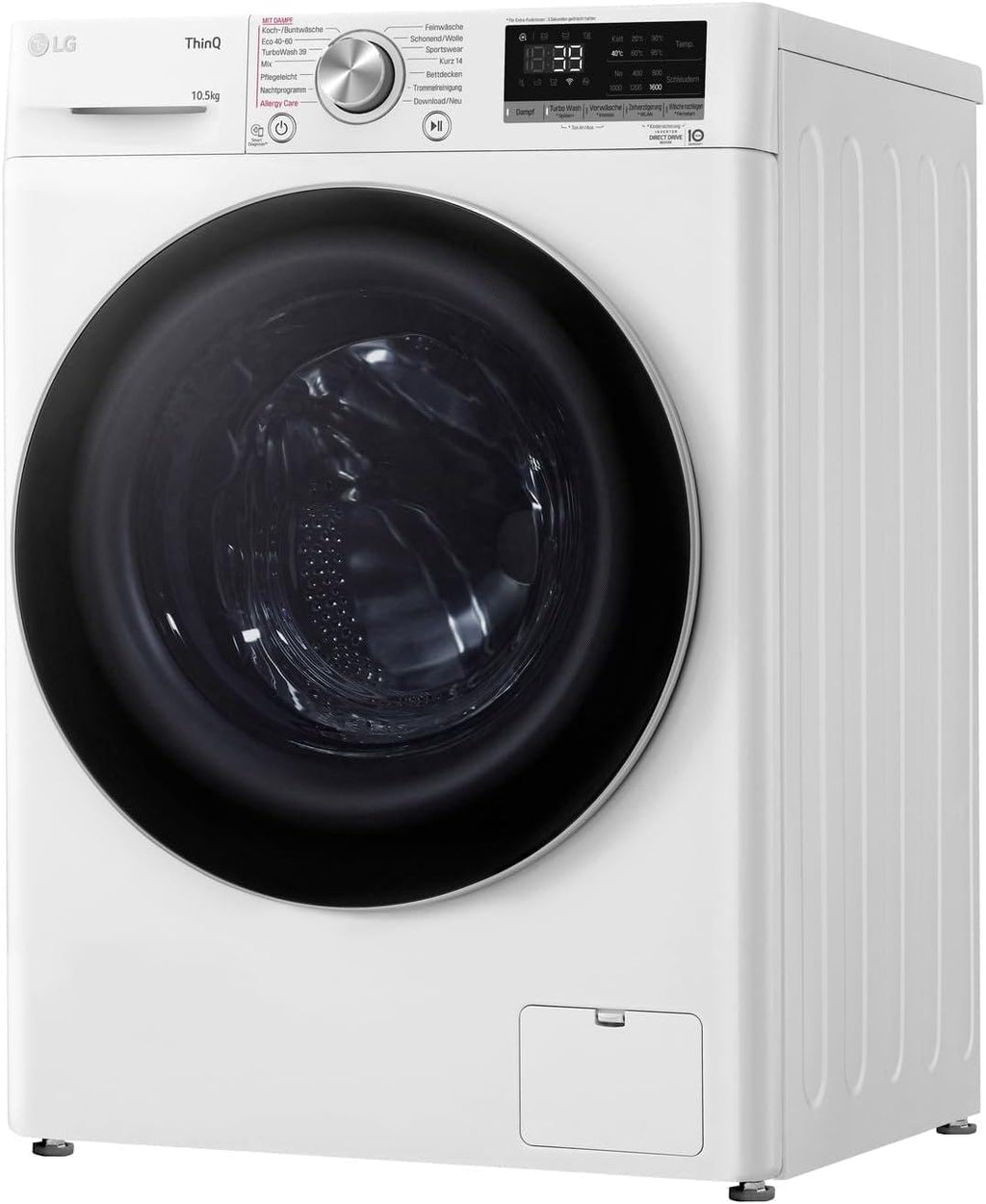 LG F4WV7080, Klasse A, Voorlader Wasmachine 8 kg, 1400 tpm, AI Direct Drive, Wi-Fi, Dieptereiniging met Stoom, Grote Capaciteit, TRIPLE A, Veiligheidsglas Buitendeur, 62 x 60 x 85 cm ꟷ Wit