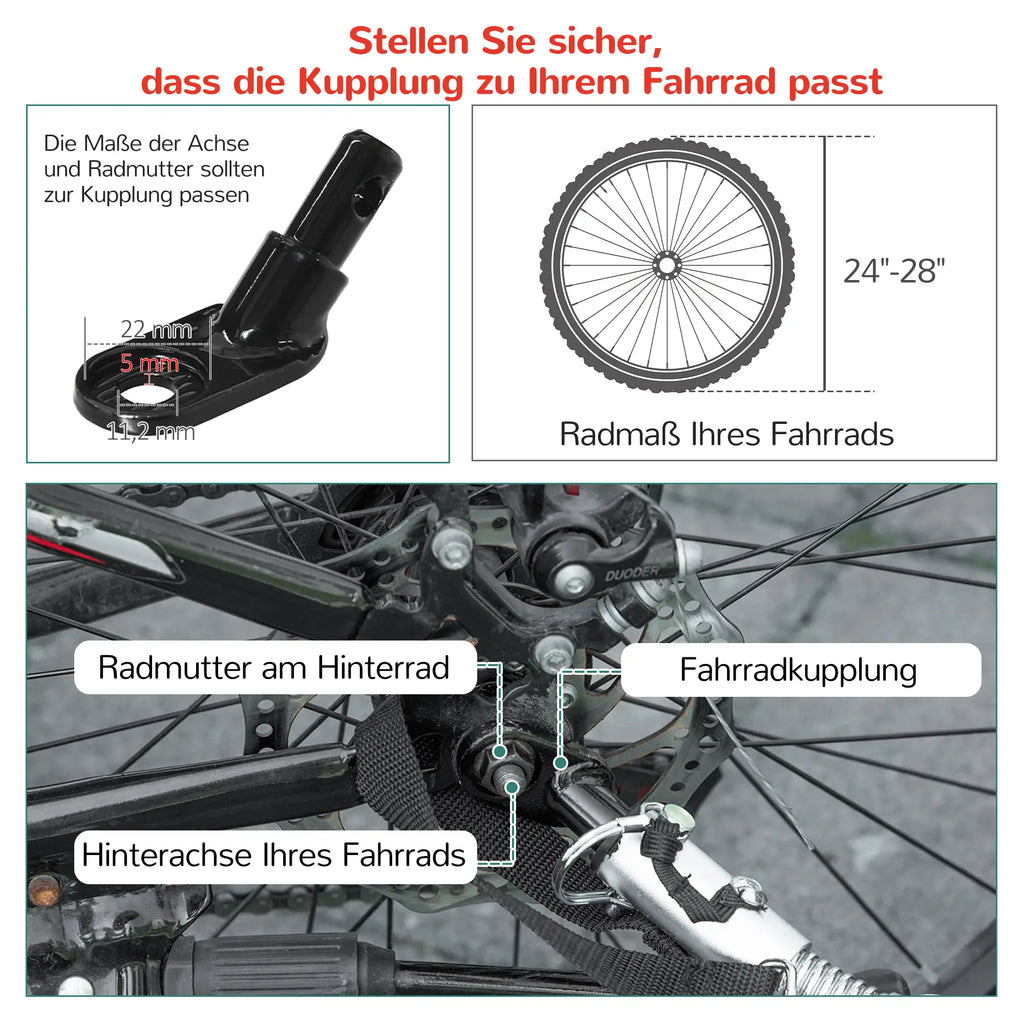 HOMCOM Kinderfietskar 2-in-1 Duwkar veilige rit rood