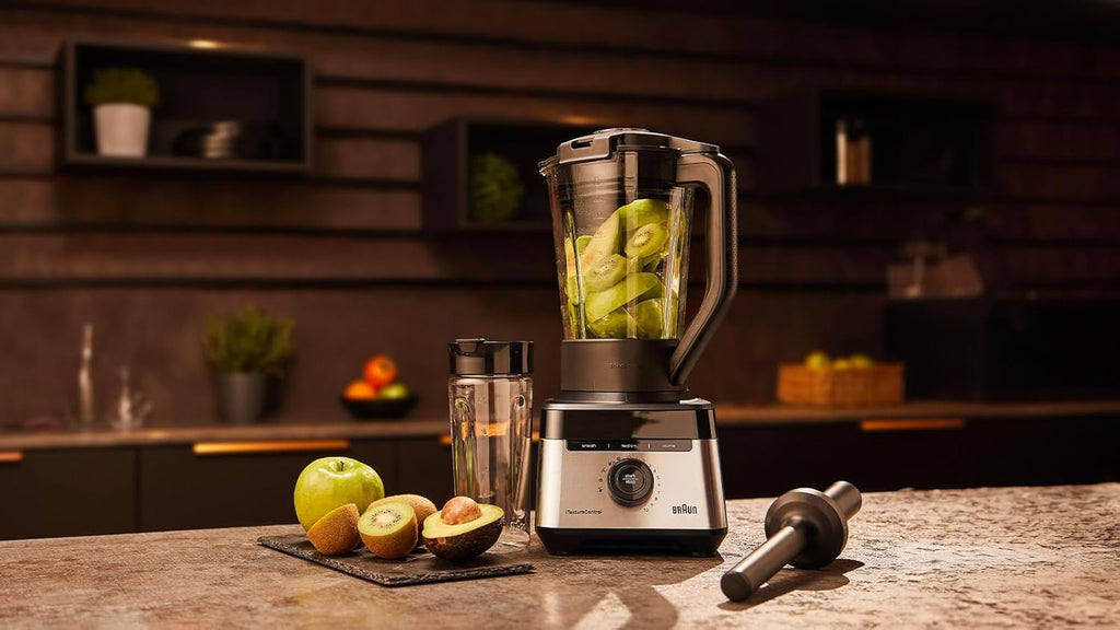 Braun PowerBlend 9 JB9040 Krachtige Blender – Blender met Tritan kan, 18 mixprogramma's, 10 snelheden + pulsfunctie, hete soepfunctie, reinigingsprogramma, uitschenktuit, 1600 W, Zwart