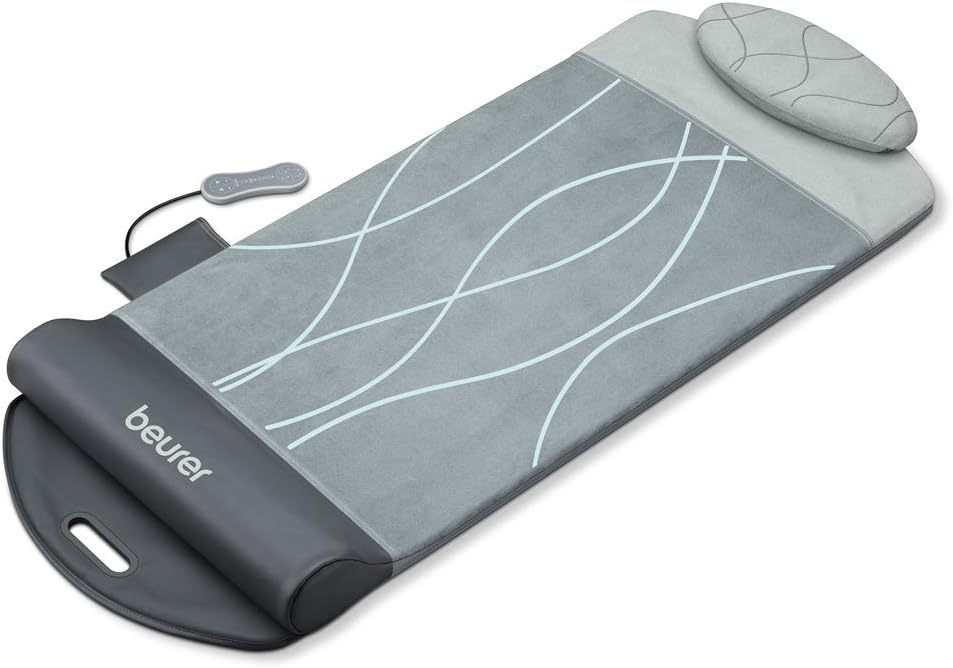 Beurer MG 280 yoga- en stretchmat, voor het rekken van spieren en ontspanning, massagemat voor nek, schouders en rug, opvouwbaar, 1 stuk (1-pack), grijs