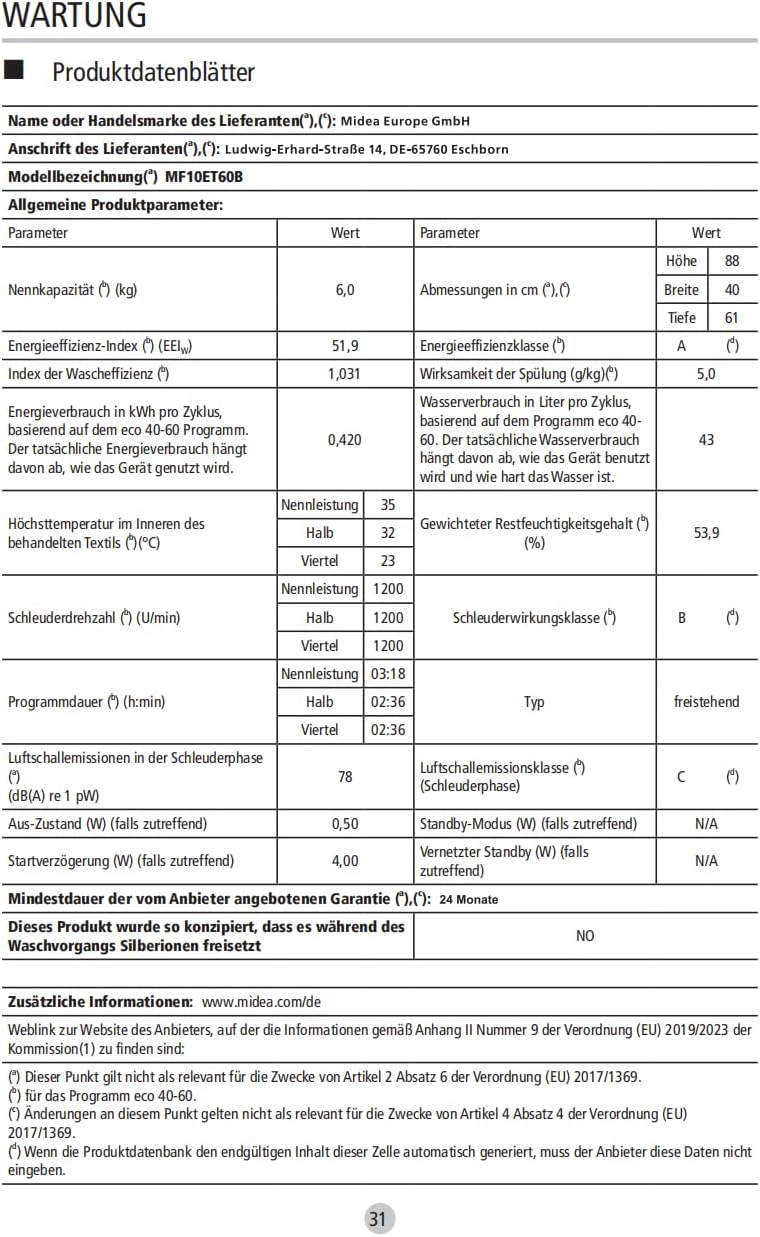 Midea bovenlader wasmachine MF10ET70B / 7KG / A / 1200 tpm/BLDC invertermotor/stoomfunctie/SoftOpener/XL deursopening/kort 15'&45' / meerdere temperatuuropties/AquaStop, wit