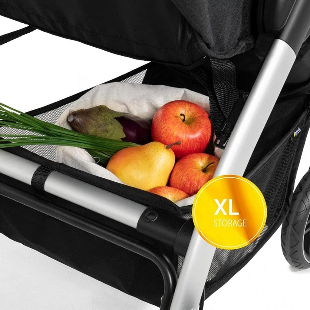 Hauck Uptown Kinderwagen Melange Rose – wandelwagen voor elk terrein, extra grote zitting, vlakke ligstand, rubberen wielen, vering, compact en eenvoudig inklapbaar, met regenhoes