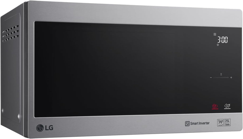 LG MS2595CIS magnetron met Smart Inverter-technologie, 25 liter inhoud, 1000 W, automatische programma's, instelbare vermogensniveaus en EasyClean-functie, zilver