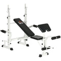 HOMCOM Trainingsbank in hoogte verstelbaar met leg press en bicepscurl