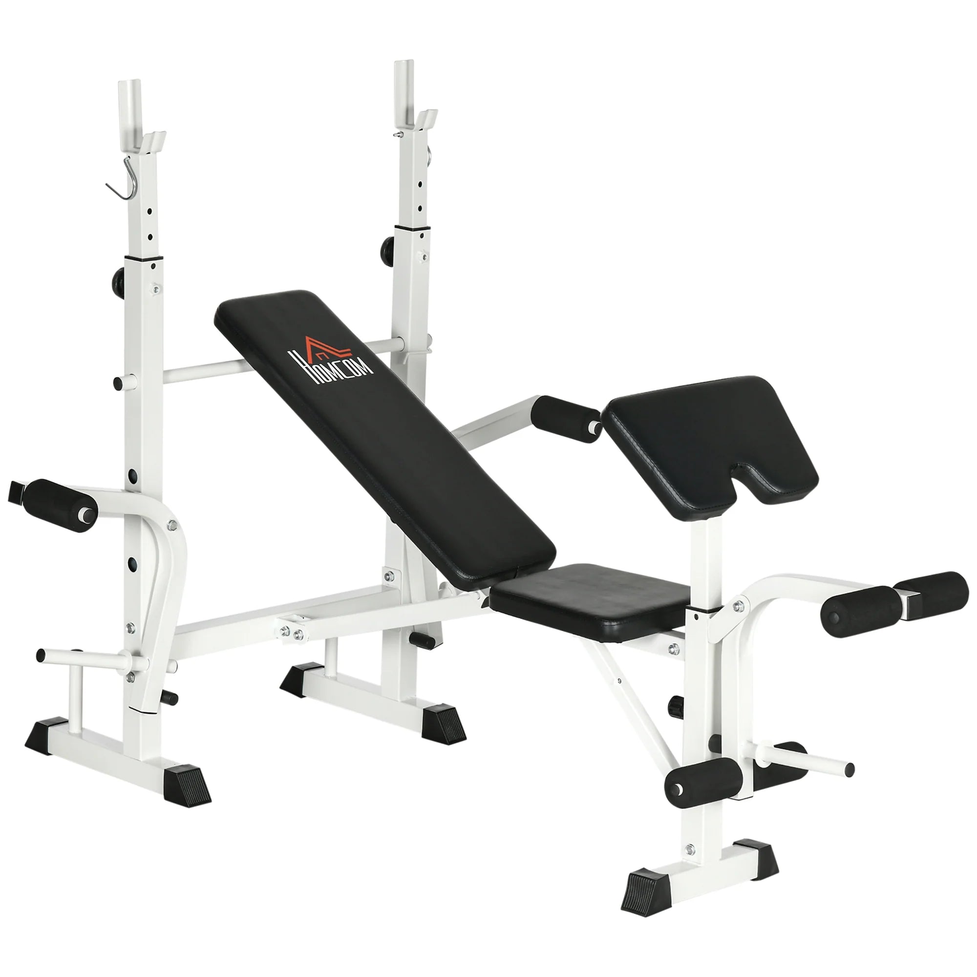 HOMCOM Trainingsbank in hoogte verstelbaar met leg press en bicepscurl
