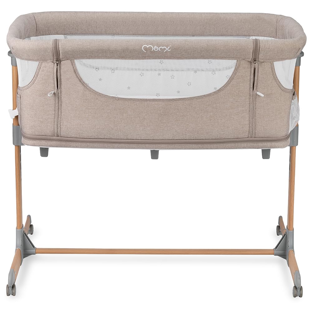 Momi SMART Bed 4-in-1 Bijzetbedden tot 15 kg, Bijzetbed voor baby's met matras, Hoogteverstelbaar