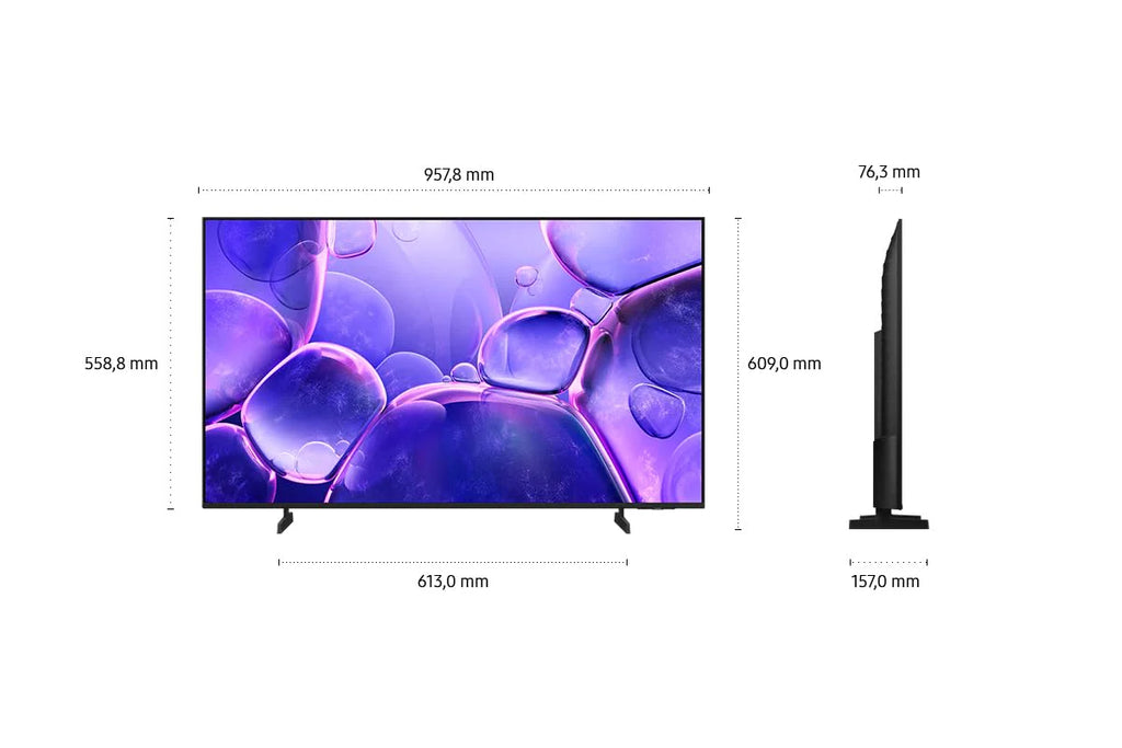 Samsung Crystal UHD U8079F 4K 43 inch (108 cm) led-tv, Crystal Processor 4K, MetalStream Design, SmartThings, AI Upscaling, Gaming Hub, Knox Security, Gratis content, Smart TV