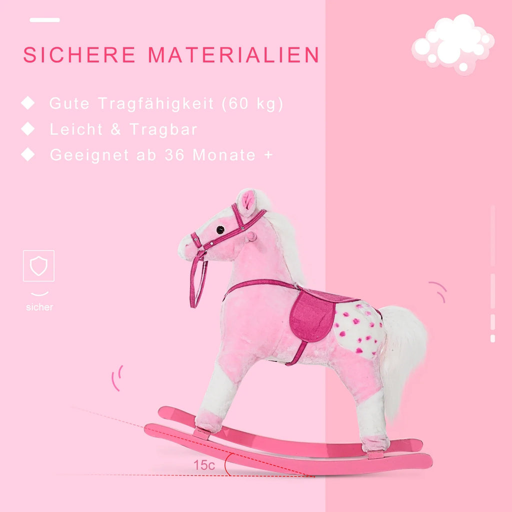 HOMCOM Schommelschaap met geluid roze