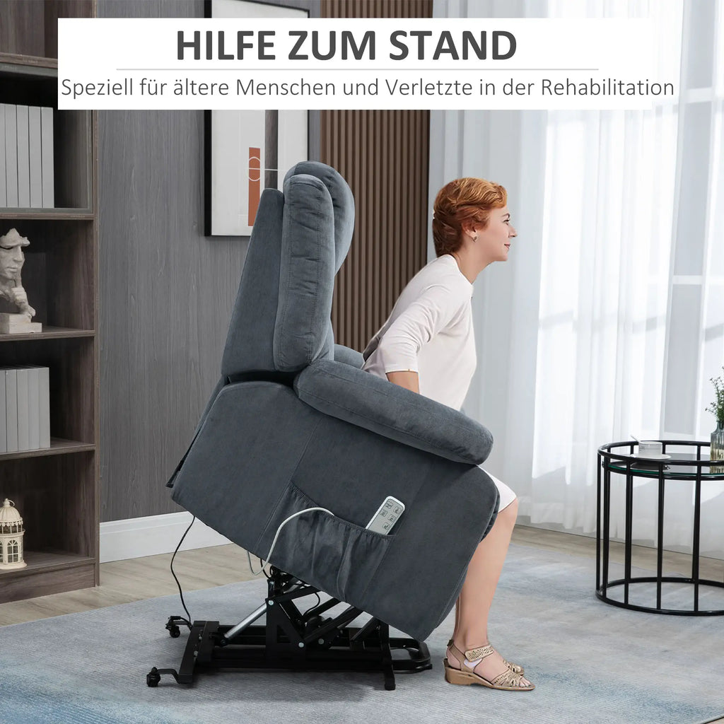 HOMCOM Sta-op stoel relaxfauteuil elektrisch met sta-ophulp