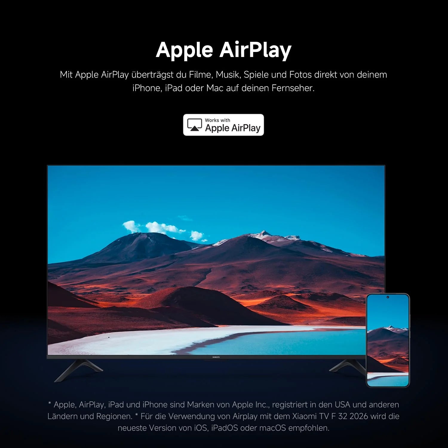 Xiaomi TV F 32, 32 inch (81 cm), HD, Smart TV, Fire OS7, Triple Tuner DVB-C/S/S2/T/T2, Dolby Audio™, DTS Virtual:X, DTS-HD, spraakbediening met Alexa, Compatibel met Apple AirPlay
