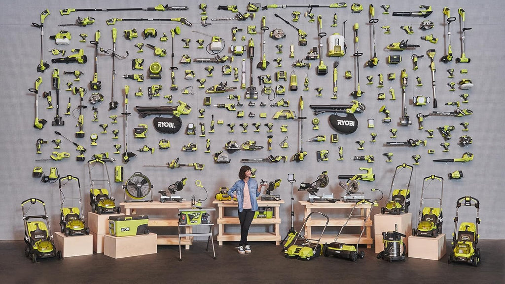 RYOBI 18 V ONE+ Accu-grasmaaier RLM18X33B40 (snijbreedte 33 cm, 5-voudige hoogteverstelling 25-65 mm, inklapbare duwbeugel, incl. mulchplug, 35l grasvangzak, 4,0Ah accu & lader)