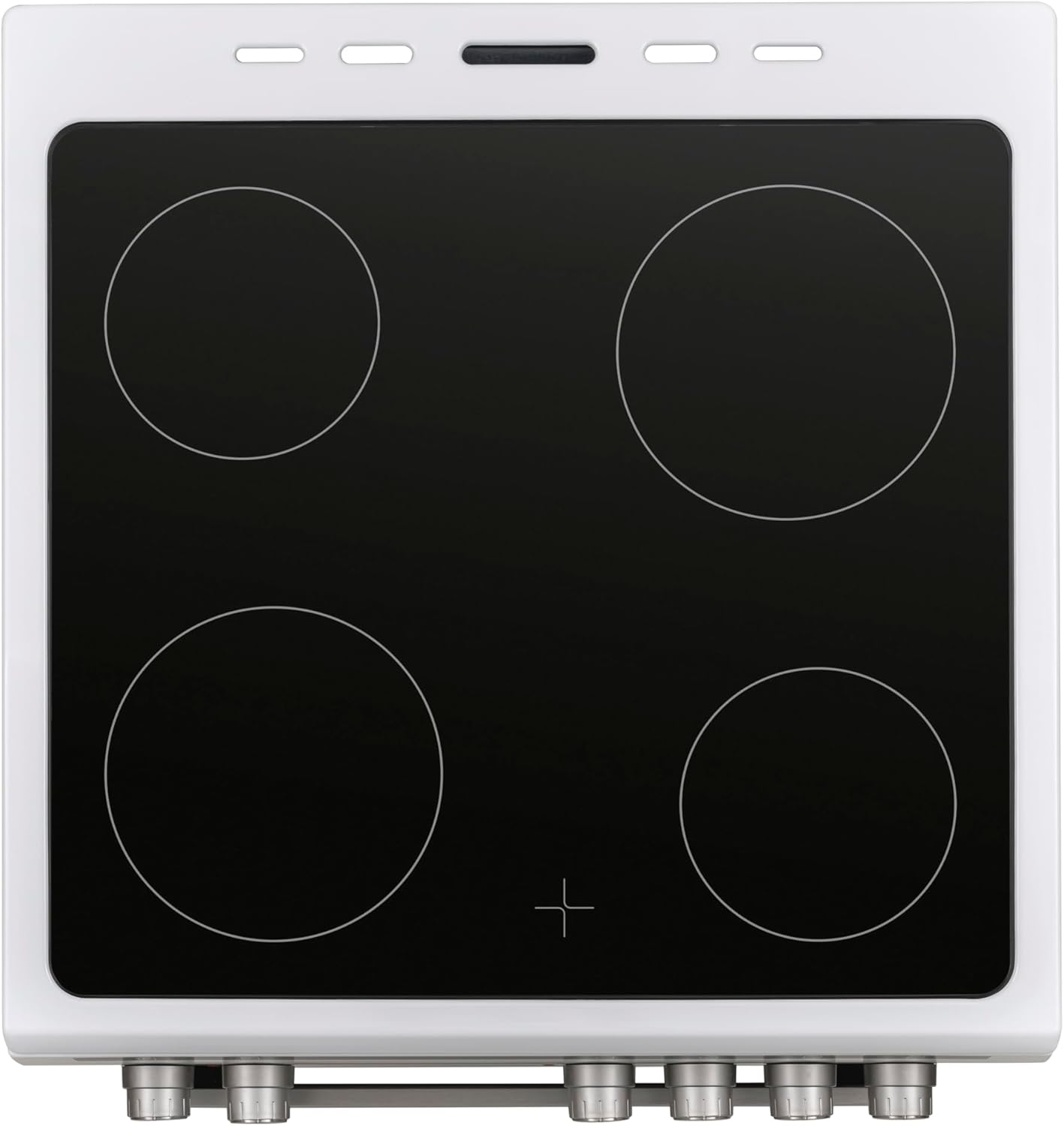 Daewoo F6EV22WL3DE Vrijstaand fornuis met glaskeramische kookplaat, A, Ovenvolume: 65 L, 8 verwarmingsfuncties met boven-/onderwarmte, Gemakkelijk te reinigen emaille, 4 kookzones, Wit