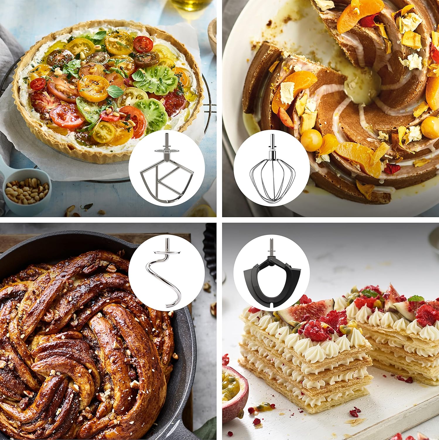 Kenwood Titanium Chef Baker KVL85.424SI Keukenmachine met geïntegreerde weegschaal, incl. 4-delige patisserie set, 7 L en 5 L mengkom, traploze snelheidsregeling, 1200 W, zilver