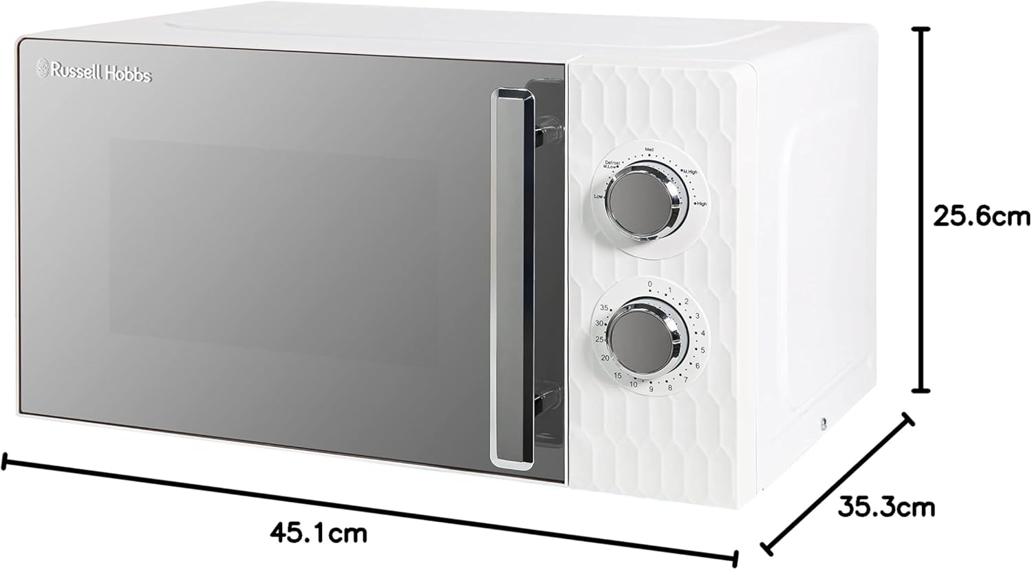 Russell Hobbs Honeycomb RHMM715G 17 liter 700 W grijs solo handmatige magnetron met 5 standen, geïntegreerde timer en ontdooifunctie
