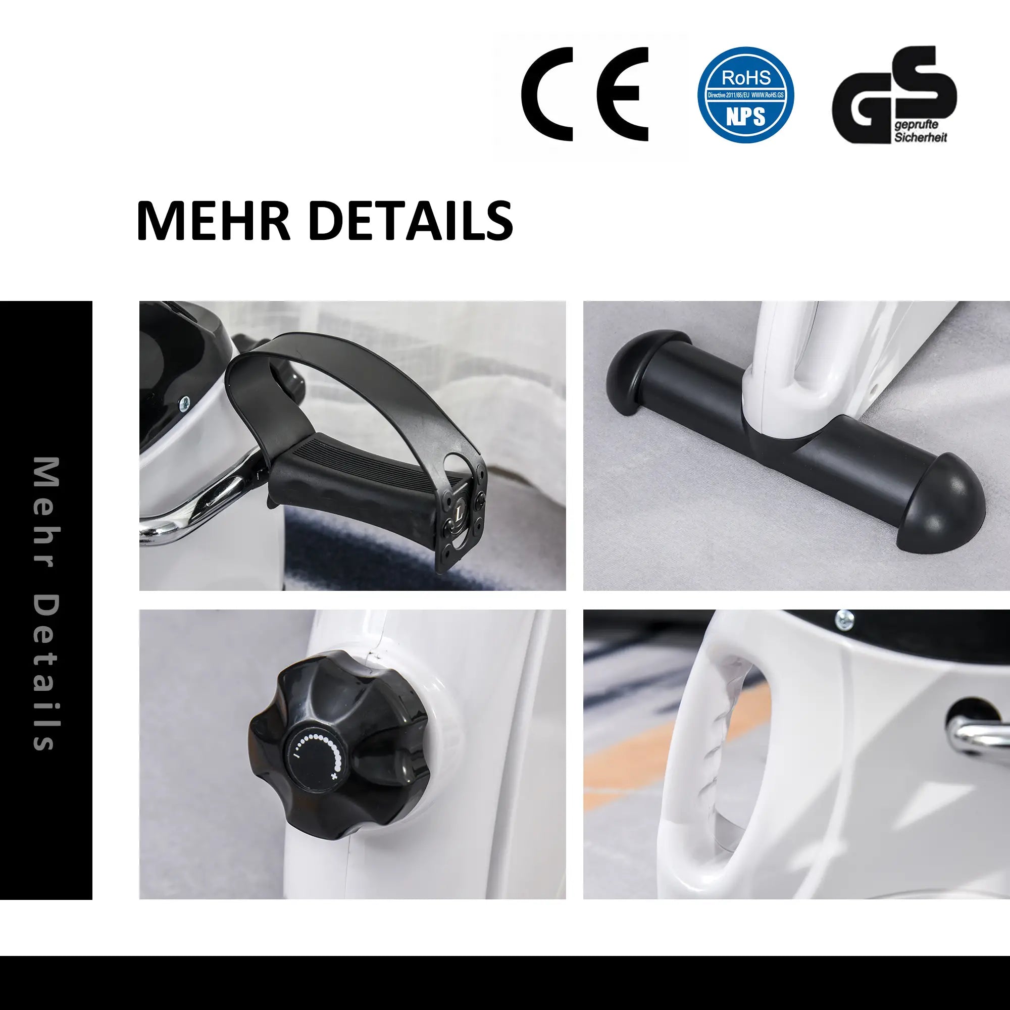 HOMCOM Mini-Heimtrainer Fitnessfiets LCD-display verstelbare weerstand