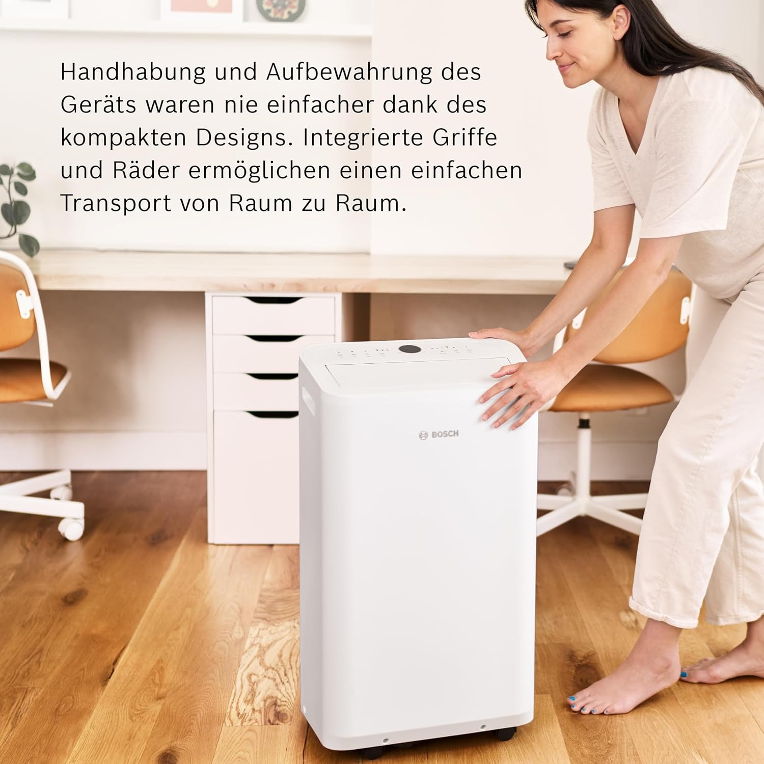 Bosch Cool 4000 Mobiele airconditioner - 3-in-1: Airconditioner, ontvochtiger, ventilator - 2,6 kW voor ruimtes tot 35 m² - Met automatische modus, stille modus & slaapmodus