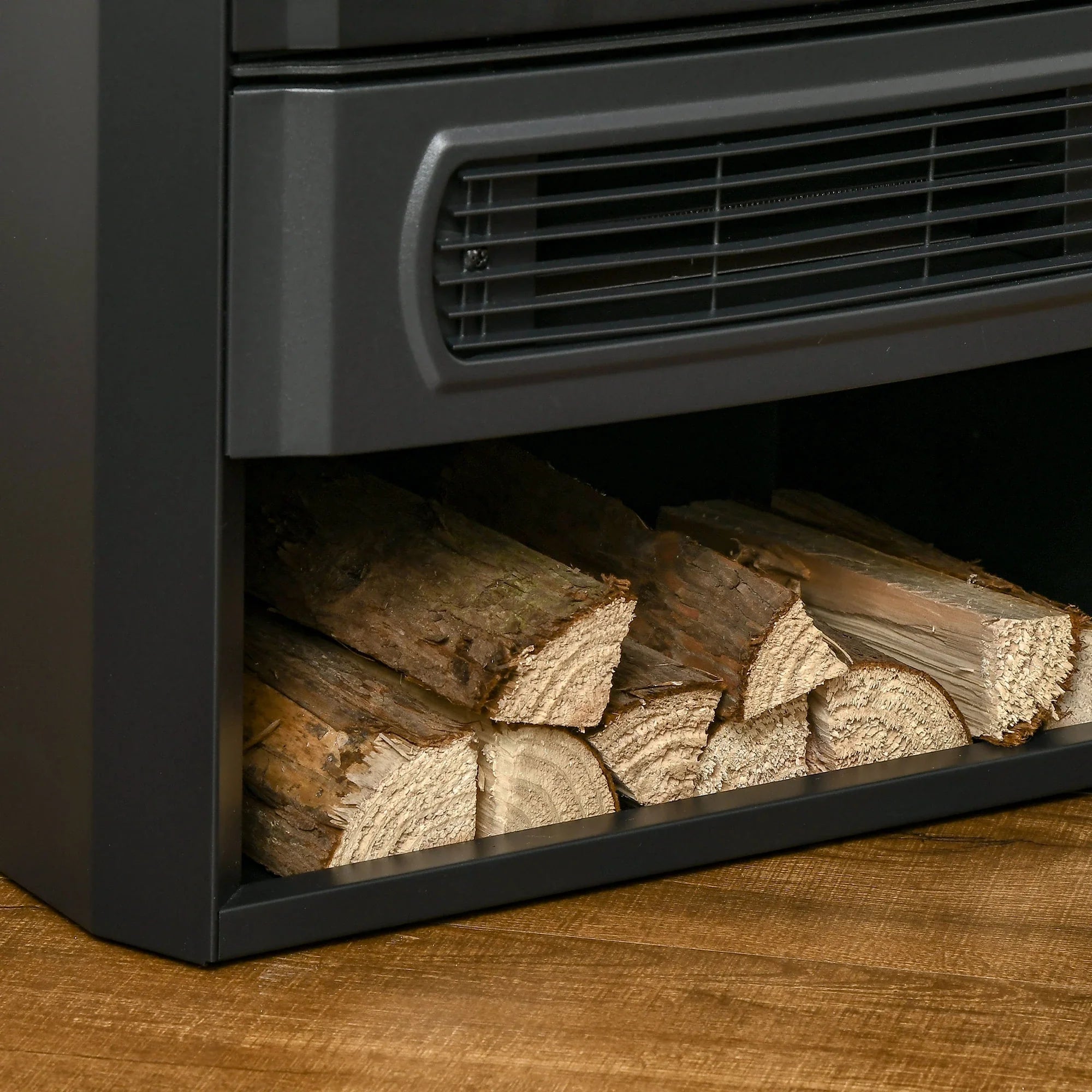 HOMCOM Elektrische haard LED-vlameffect 2 verwarmingsstanden Oververhittingsbeveiliging