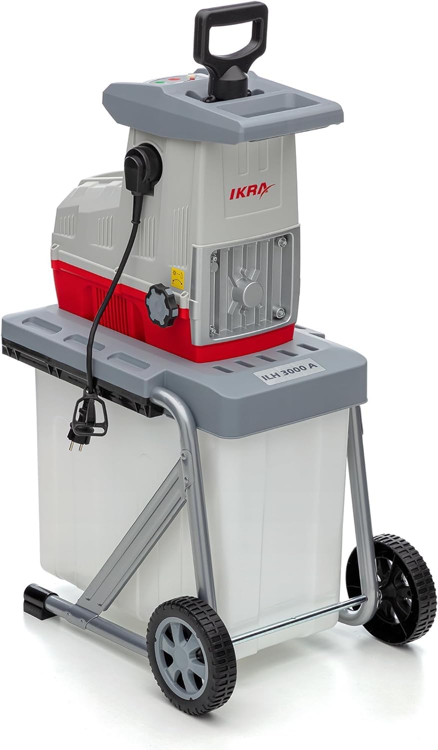 IKRA 81002880 elektrische tuinhakselaar rolhakselaar ILH 3000 A, stil, robuust, onderhoudsarm, sterk 3.000 watt, takdikte tot 44 mm, 230 V
