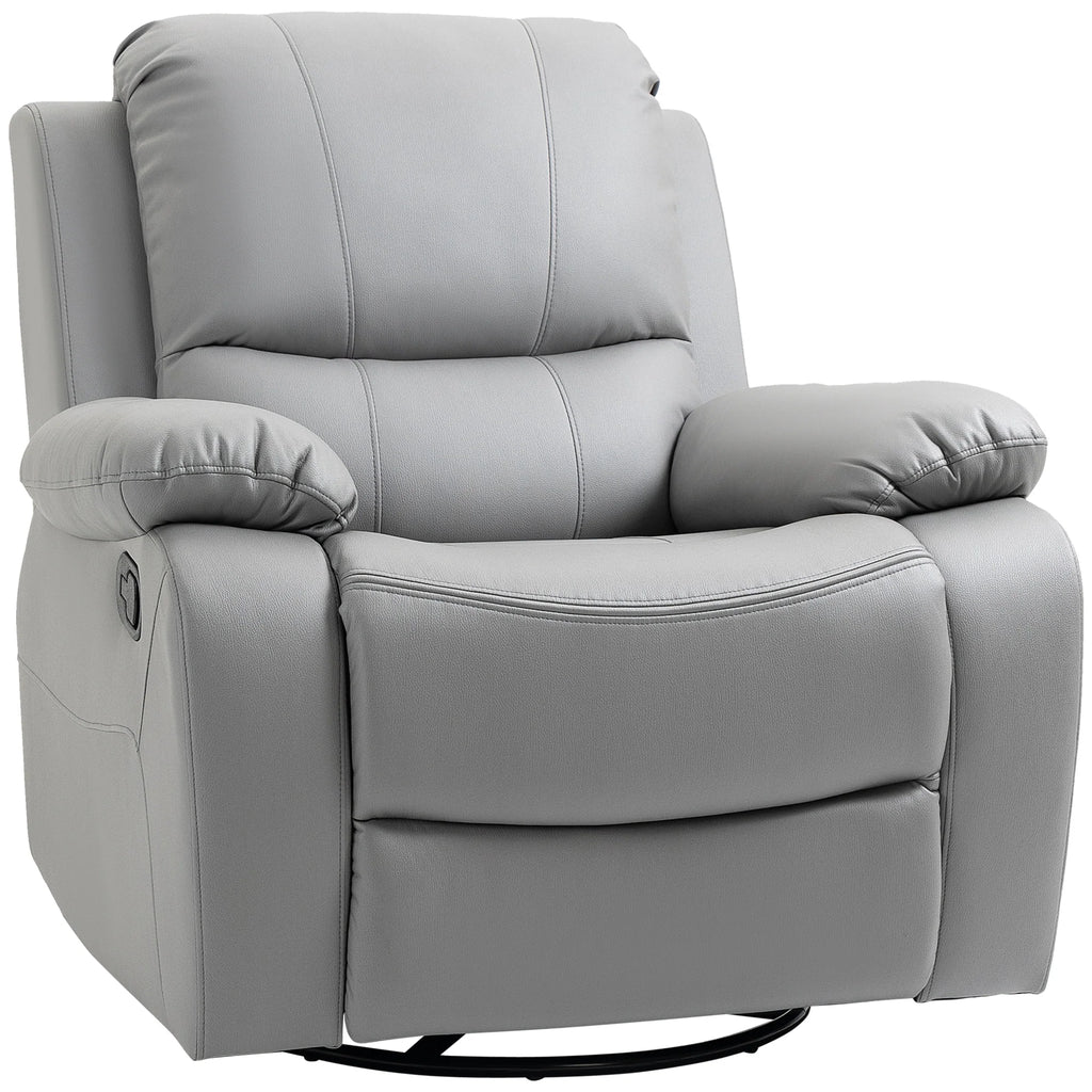HOMCOM Relaxfauteuil tv-stoel verstelbaar draaibaar grijs