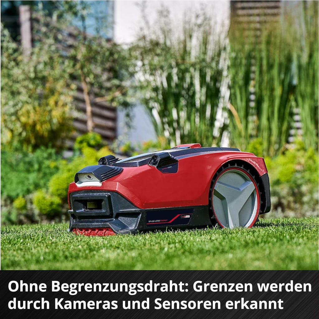 Einhell robotmaaier FREELEXO CAM 500 Power X-Change (18 V, camera vervangt begrenzingsdraad, voor 500 m, borstelloos, tot 25% helling, maaibreedte 18 cm, incl. 3,0 Ah accu, 5 m magneetband)