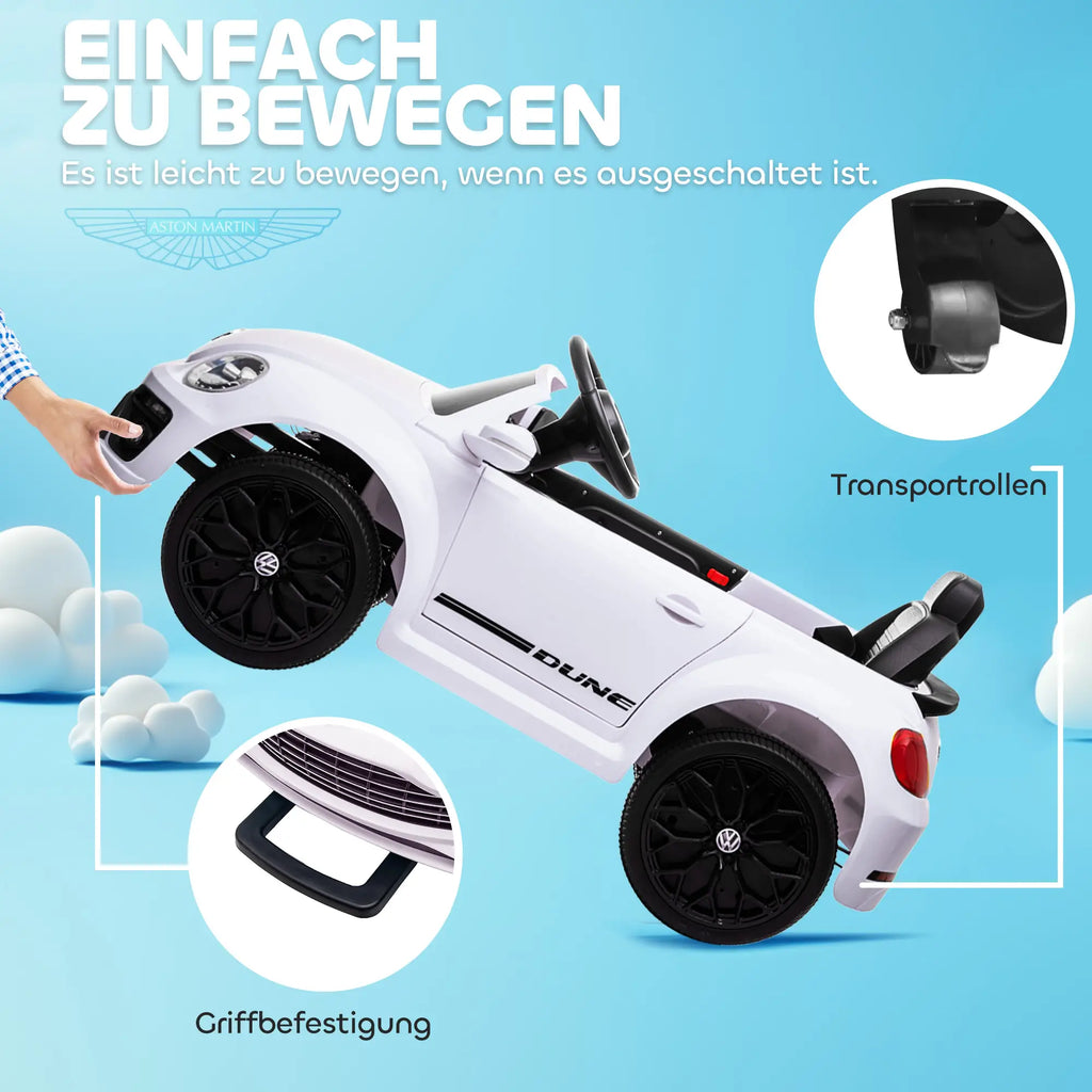 AIYAPLAY Kinder elektrische auto 12V met afstandsbediening Wit