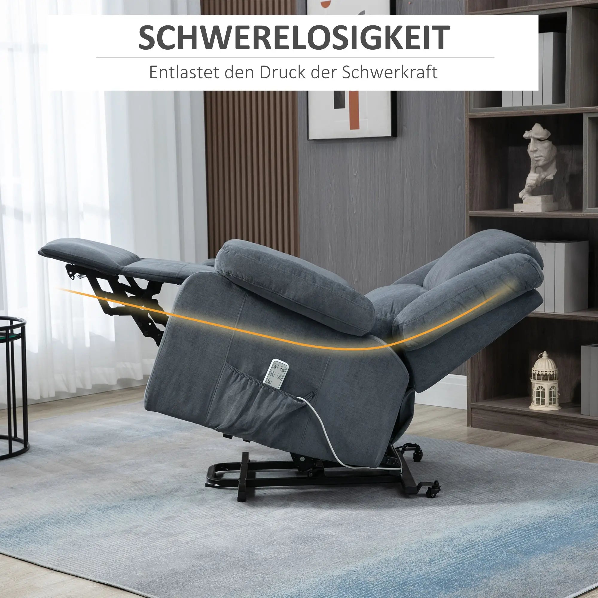 HOMCOM Sta-op stoel relaxfauteuil elektrisch met sta-ophulp