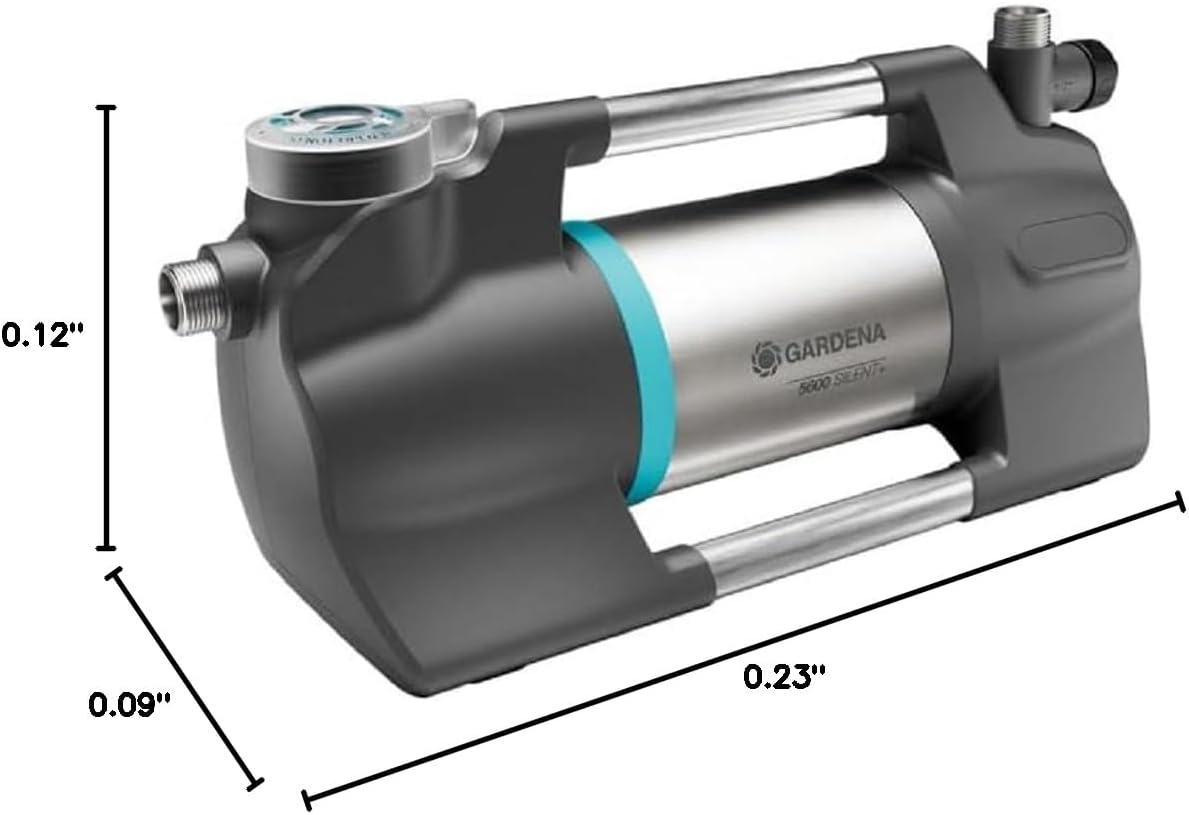 Gardena Tuingietpomp 5600 Silent+: Zeer stille, innovatieve besproeiingspomp, pompdebiet 5600 l/u, 900 W motor, 4,7 bar, waterdicht, energiebesparend (9057-20)