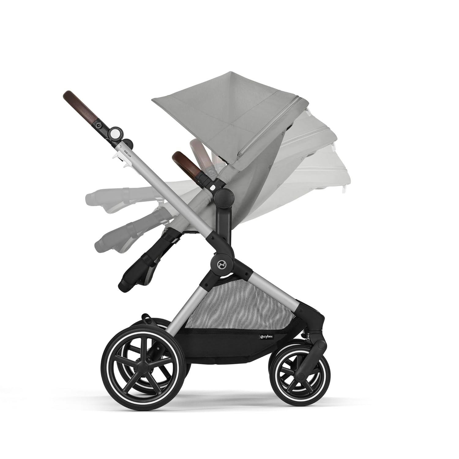 CYBEX Gold Kinderwagen EOS Lux 2-in-1 met Aton B2 i-Size autostoel en autostoeladapters, reissysteem, vanaf de geboorte tot 22 kg (ca. 4 jaar), Moon Black (Zwart)