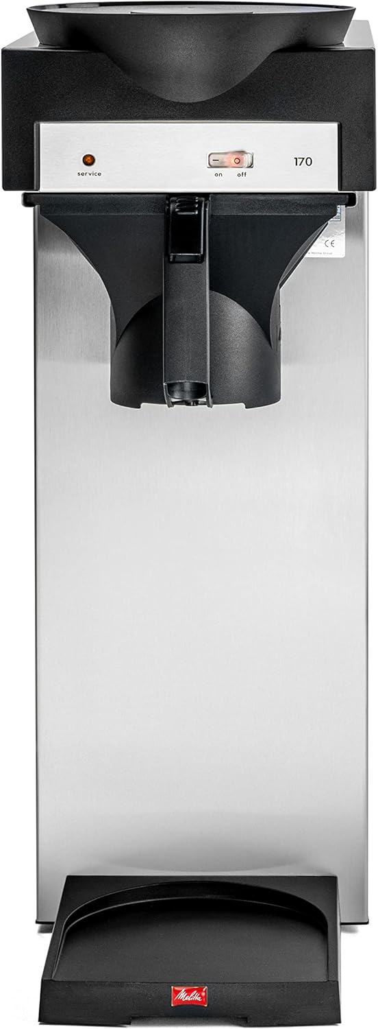 Melitta 20348 filterkoffiezetapparaat met glazen kan, 1,8 l, warmhoudplaat, 17M, roestvrij staal/zwart