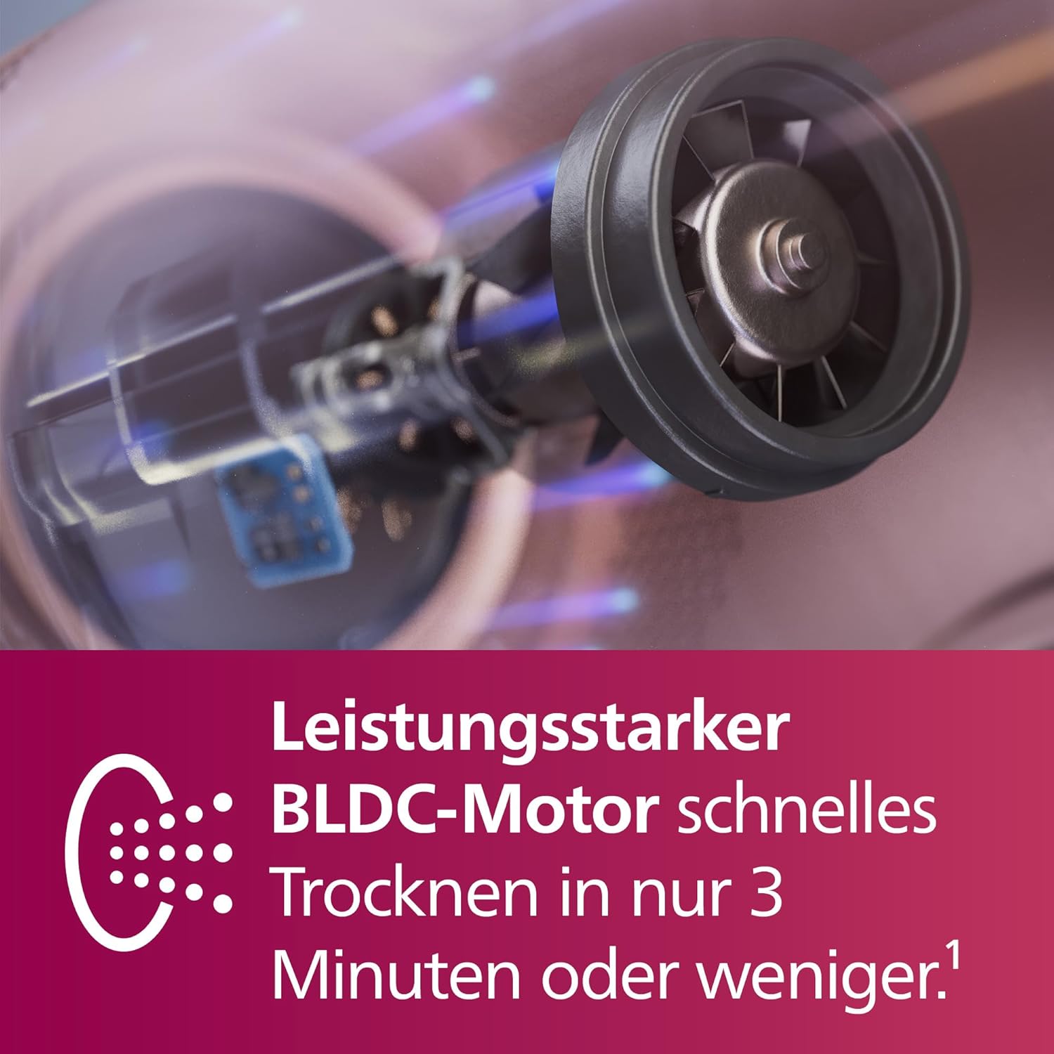 Philips Hogesnelheids-haardroger uit de 8000-serie, ThermoShield Advanced, ionisch, stylingmondstuk en diffuser, hoofdhuidverzorging, 1400 W, Rose Champagne, model BHD837/10