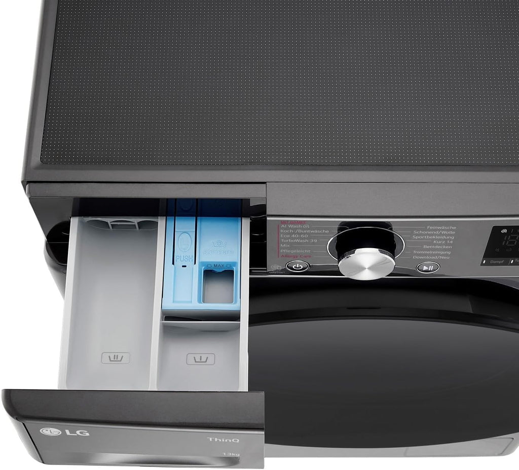 LG F4WV7080, Klasse A, Voorlader Wasmachine 8 kg, 1400 tpm, AI Direct Drive, Wi-Fi, Dieptereiniging met Stoom, Grote Capaciteit, TRIPLE A, Veiligheidsglas Buitendeur, 62 x 60 x 85 cm ꟷ Wit