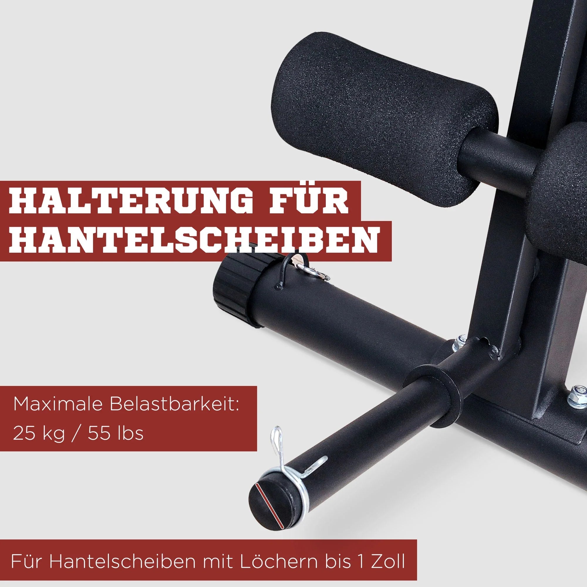HOMCOM Halterbank multifunctioneel opvouwbaar 7-voudig verstelbaar