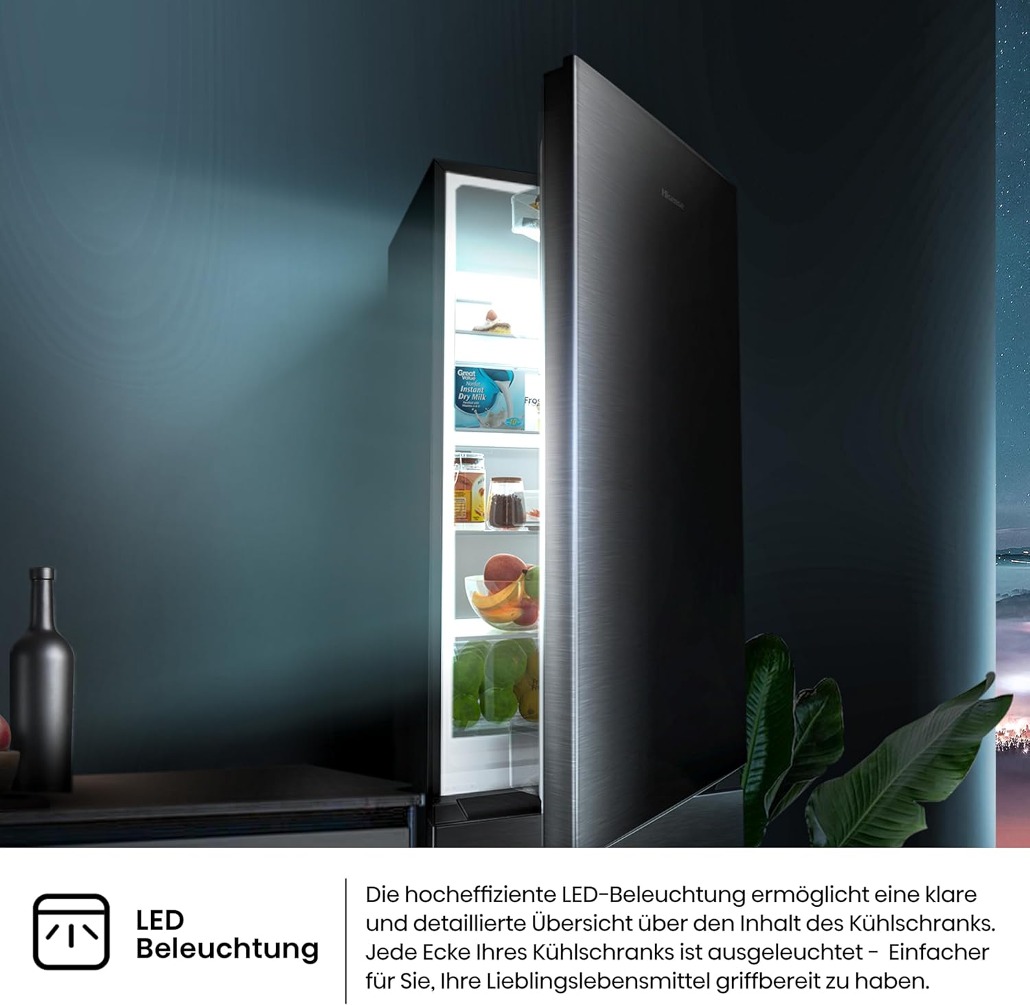 Hisense RB327N4AD2 koel-vriescombinatie/ NoFrostPlus/ Multiflow 360°/ HolidayMode/ FreshZone/ 182,4 cm/ koelgedeelte 171 l/ vriesgedeelte 85 l/ 41 dB/ 287 kWh/ jaar/ roestvrijstalen look