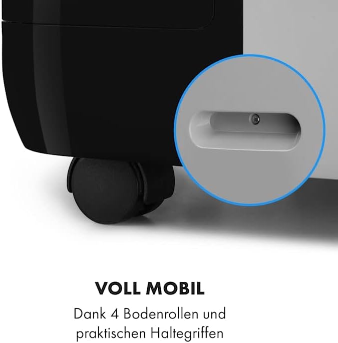 Klarstein Mobiele Airconditioner met Afvoerslang, 4-in-1 Airco, Ventilator, Luchtontvochtiger & Nachtmodus, Kleine & Draagbare Airco voor Thuis & Kantoor, Laag Verbruik, 14000BTU