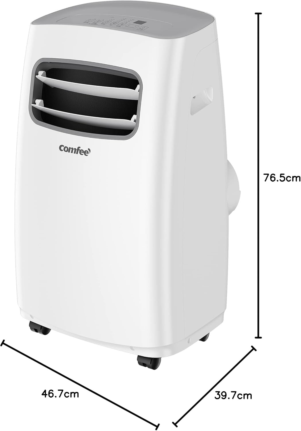Comfee Mobiele Airco MPPH-09CRN7, 9000 BTU 2,6kW, Koelen&Ventileren&Ontvochtigen, Ruimtegrootte tot 88m³(33㎡), Mobiele Airconditioner met Afvoerslang