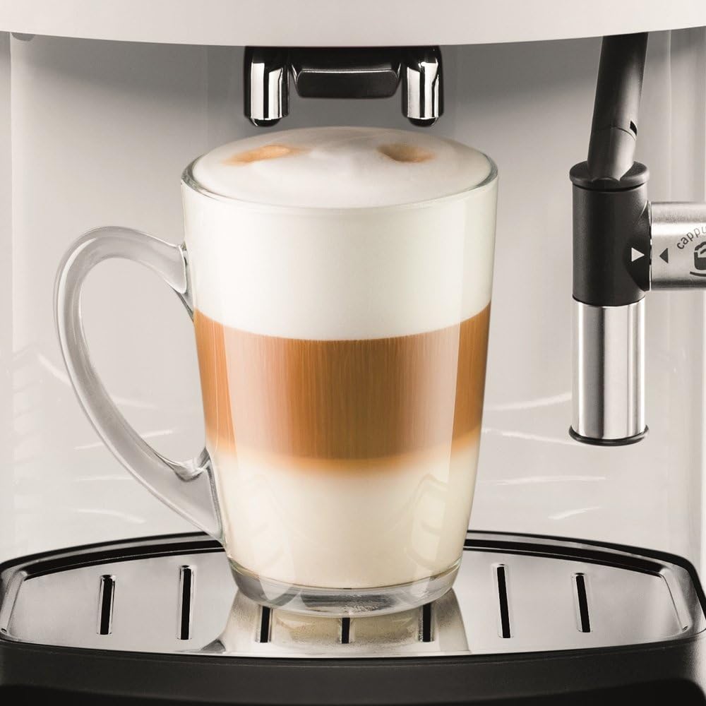 Krups Essential volautomatische espressomachine met melkslang, 2-kopsfunctie, LCD-display, eenvoudige reiniging, koffiezetapparaat, TÜV-keurmerk, zwart, EA816031