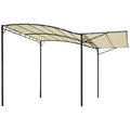 Outsunny Pergola tuindak opvouwbaar zijzeil wandmontage