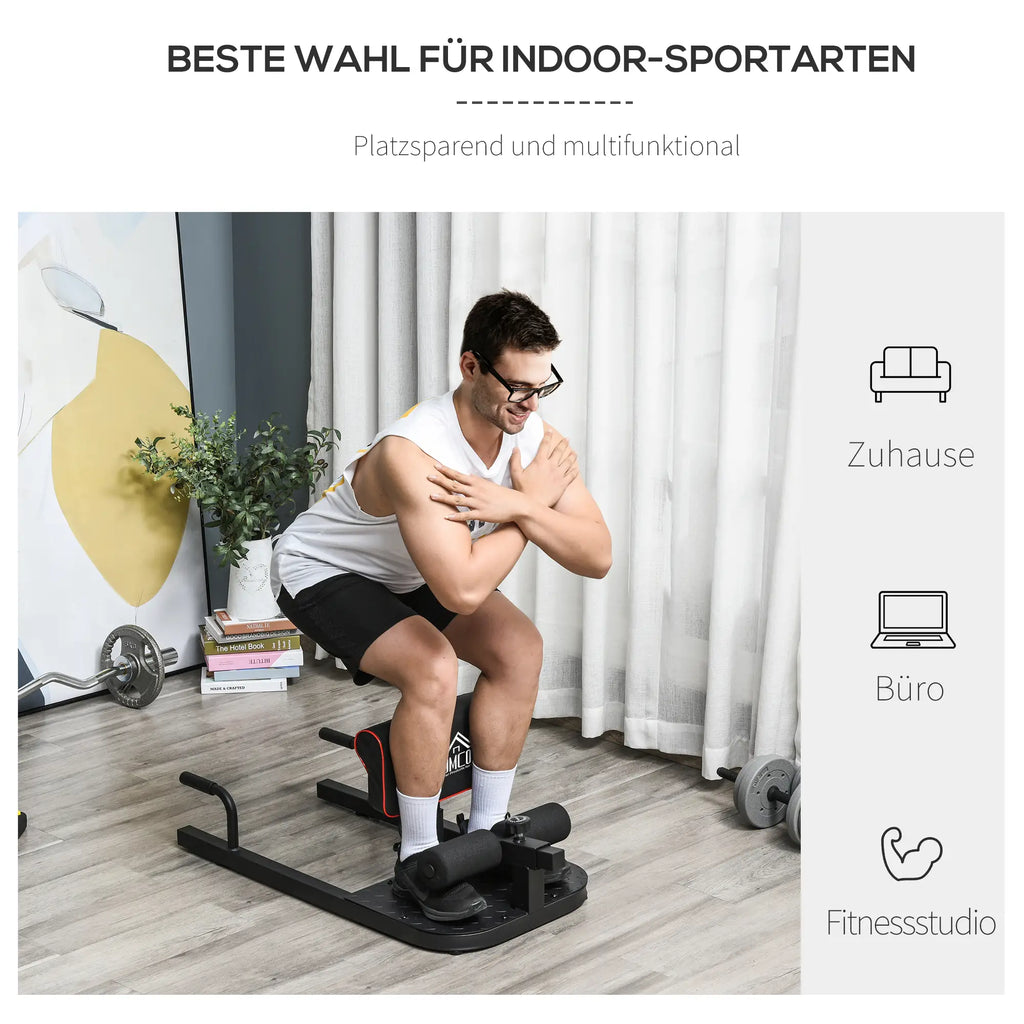 HOMCOM Sissy Squat Kniebuigtrainer 3-in-1 in hoogte verstelbaar
