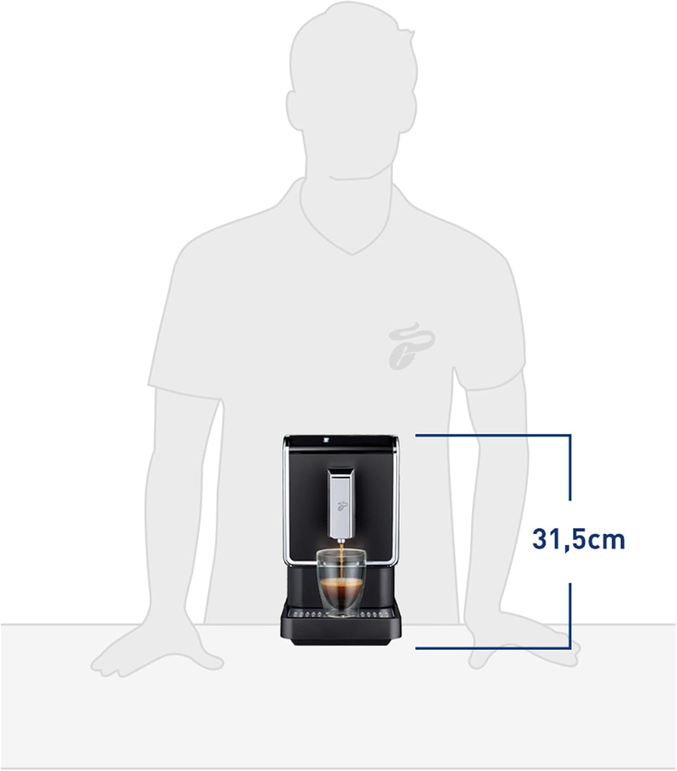 Tchibo volautomatisch koffiezetapparaat Esperto Pro met One Touch-functie voor Caffè Crema, espresso en melkspecialiteiten, antraciet