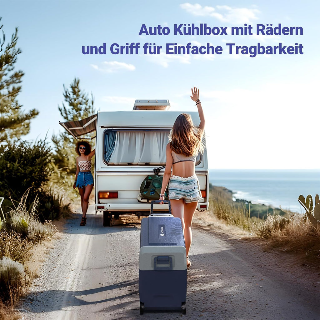 AAOBOSI Compressor Koelbox 36 L, Koelbox Auto met Wifi App Besturing, 12/24 V en 100-240 V Elektrische Koelbox, tot -20 °C voor Auto, Vrachtwagen, Boot, Camper, Camping, Dubbele Zone