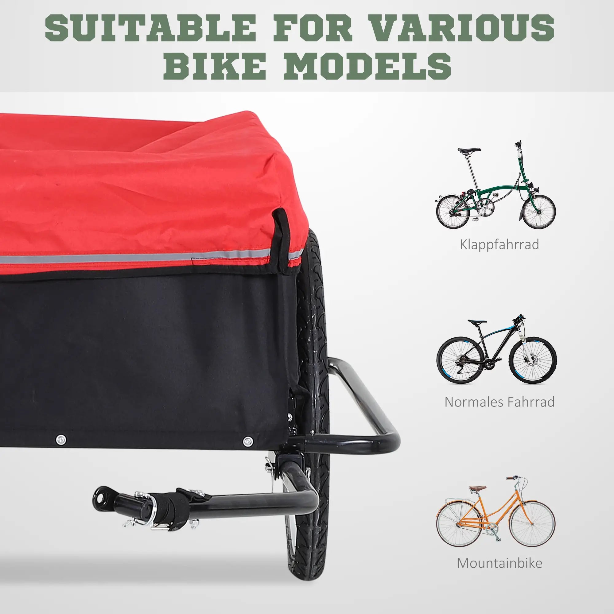 HOMCOM fietsaanhanger bagagewagen opvouwbaar grote transportbox