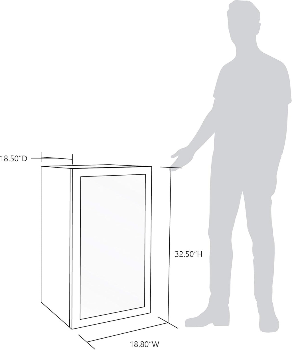 Getränkekühlschrank | Freistehender Kühlschrank für 126 Dosen mit Glastür mit Scharnier rechts | Mini-Getränkekühlschrank, perfekt für Bier, Wein, Limonade und kühlere Getränke